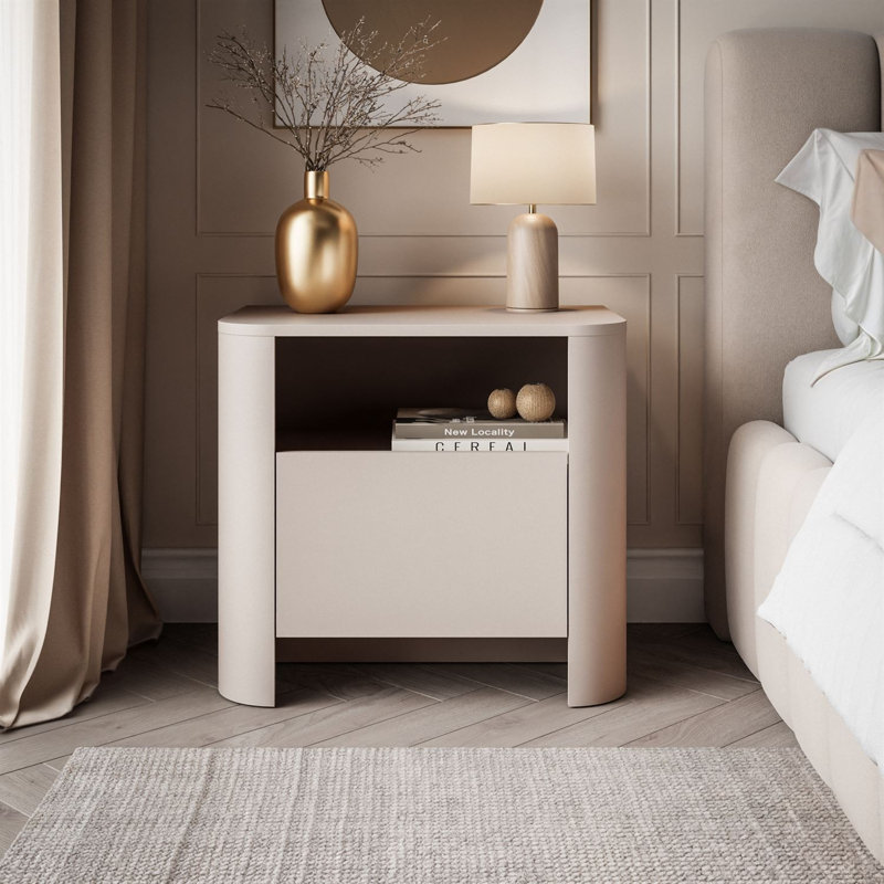58cm W Bedside Table, Cashmere