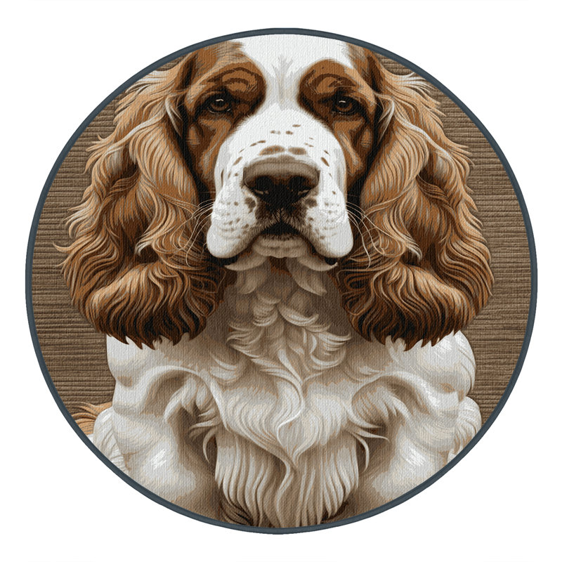 Tapis lavable pour chien Clumber Spaniel, Carré 7 pi