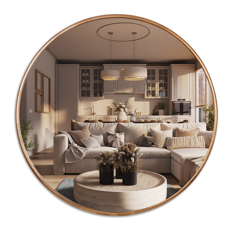 Chanavia Wall Mirror, Light Gold