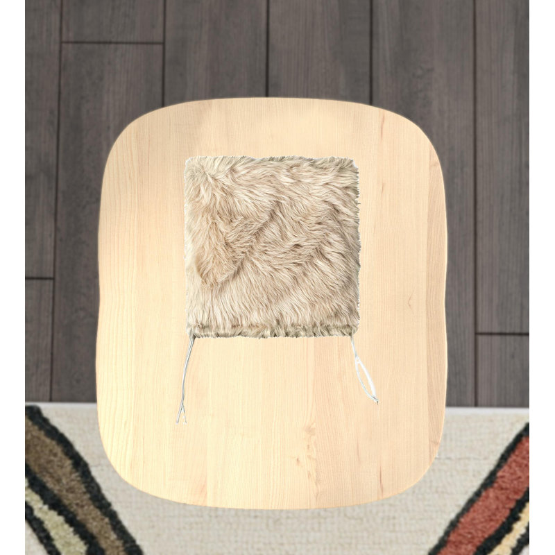Coussins de chaise de salle à manger en fausse fourrure taupe 17 po x 17 po Mercer41 (ensemble de 2)