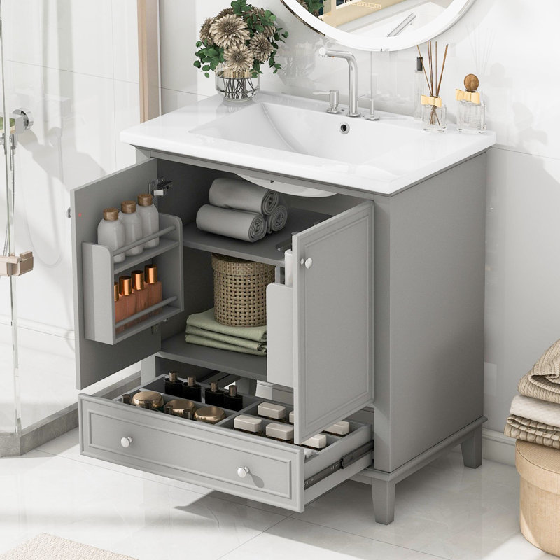 Ensemble de meuble-lavabo simple 30 po Boydton, Gris