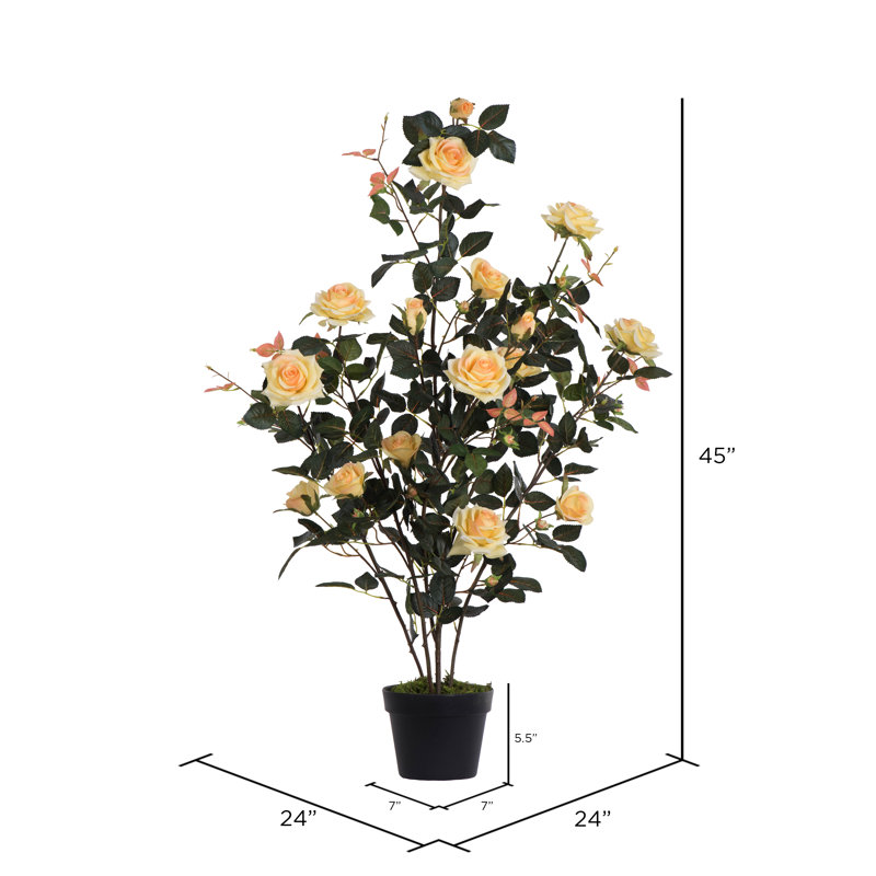 45 po plante artificielle en pot, Jaune