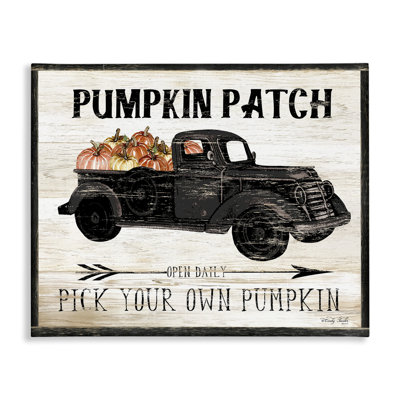 Pumpkin Patch Farm Sign Fall Harvest Picking by Cindy Jacobs - Advertisements Print