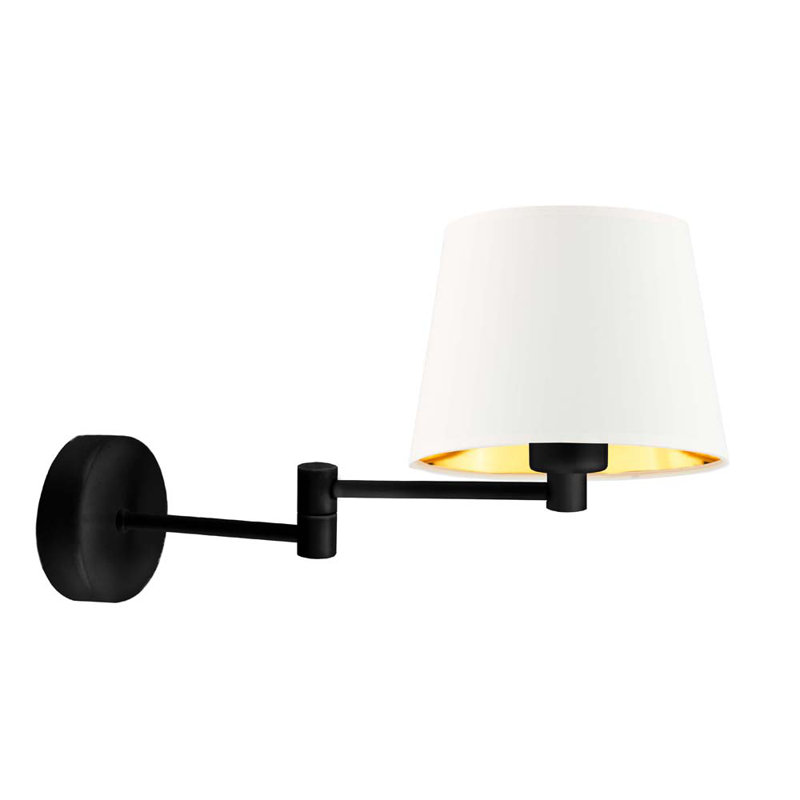 Surratt Steel Swing Arm Sconce, White, Black