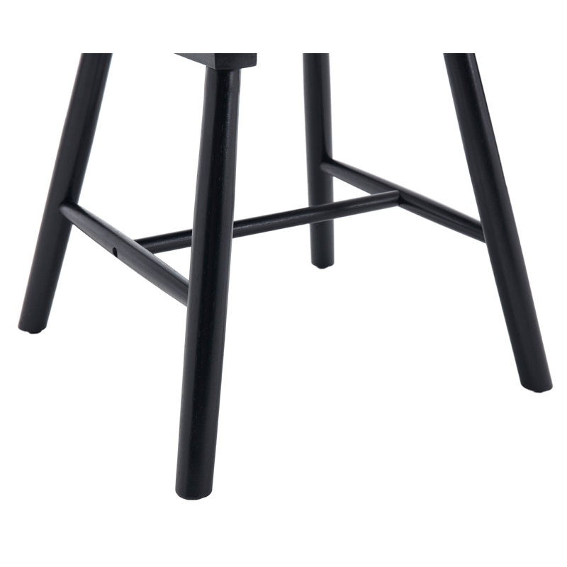 Chaise d'appoint à dossier Windsor en bois massif Candance, Noir