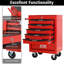 Boîte à outils roulante en métal avec 6 tiroirs, armoire à outils 6 tiroirs 20 pouces rouge