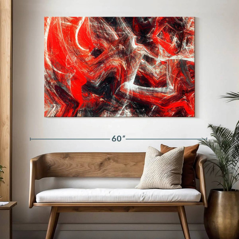 Avery Red Revolt Dynamic Abstract, 34" H x 51" W