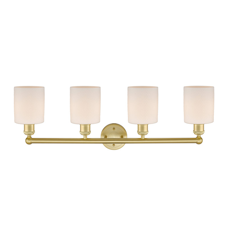Karon 4 - Light Dimmable Vanity Light, Matte White, Satin Gold