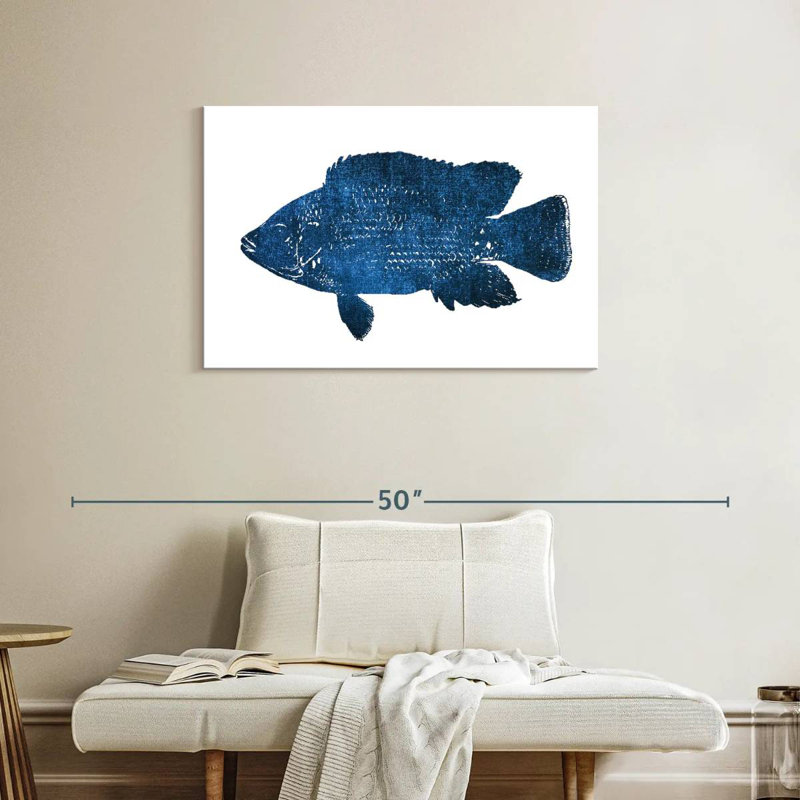 Brampt Navy Fish, 24" H x 36" W