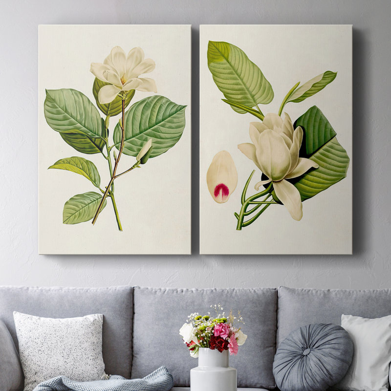 MagnoliaFlowersI-Toile tendue avec châssis de qualité supérieure, prête à être accrochée