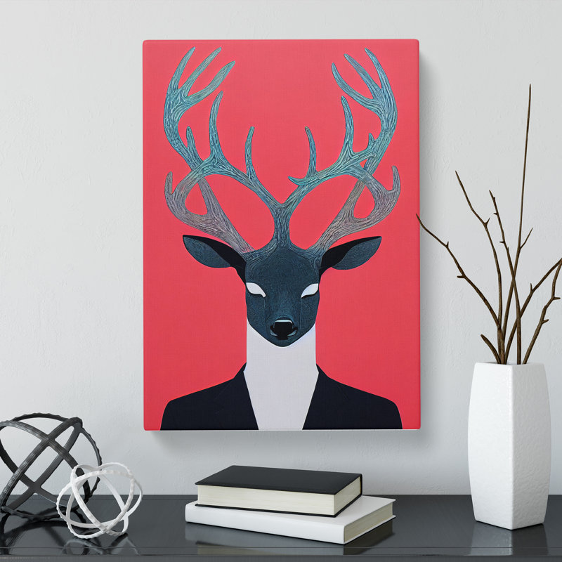 Deer Purism - Wrapped Canvas, 50cm H x 35cm W x 3cm D