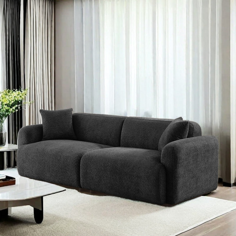 Canapé ultra-confortable 90 po Boucle, Noir