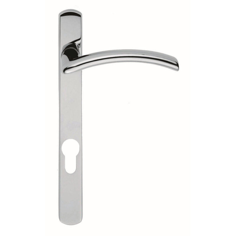 Christeen Verde Lever On Narrowplate - Left Hand Euro Profile 92Mm C/C, Satin Chrome, Left
