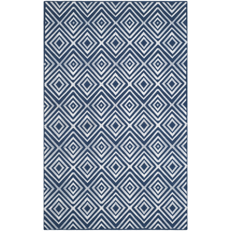 Shryock Hand Woven Flat Weave With Embroidery Wool Geometric Rug, Rectangle 4' x 6'