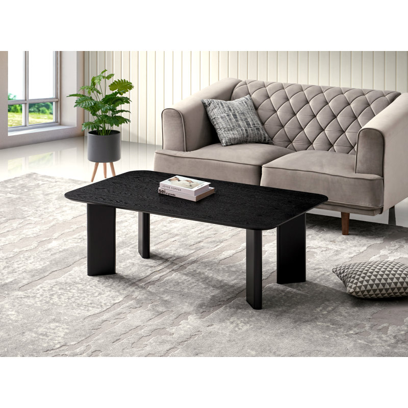 Joss 4 Legs Coffee Table, Black Ash
