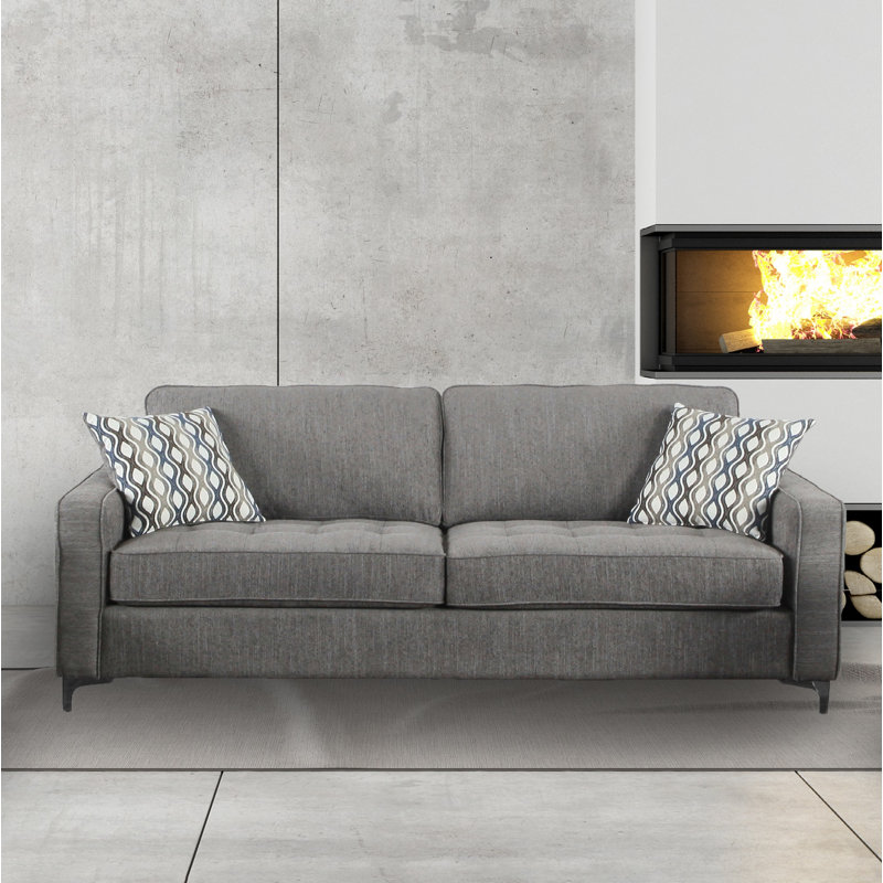 Canapé à accoudoirs carrés 79 po Kahealani, Gris graphite