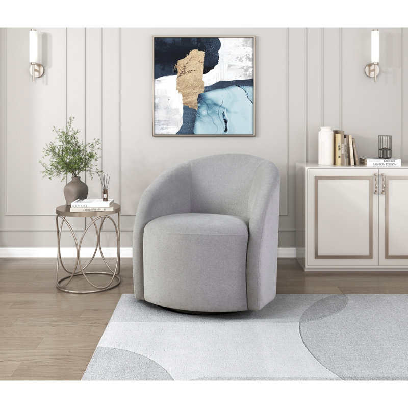 Fauteuil demi-tonneau Boucle, Gris clair