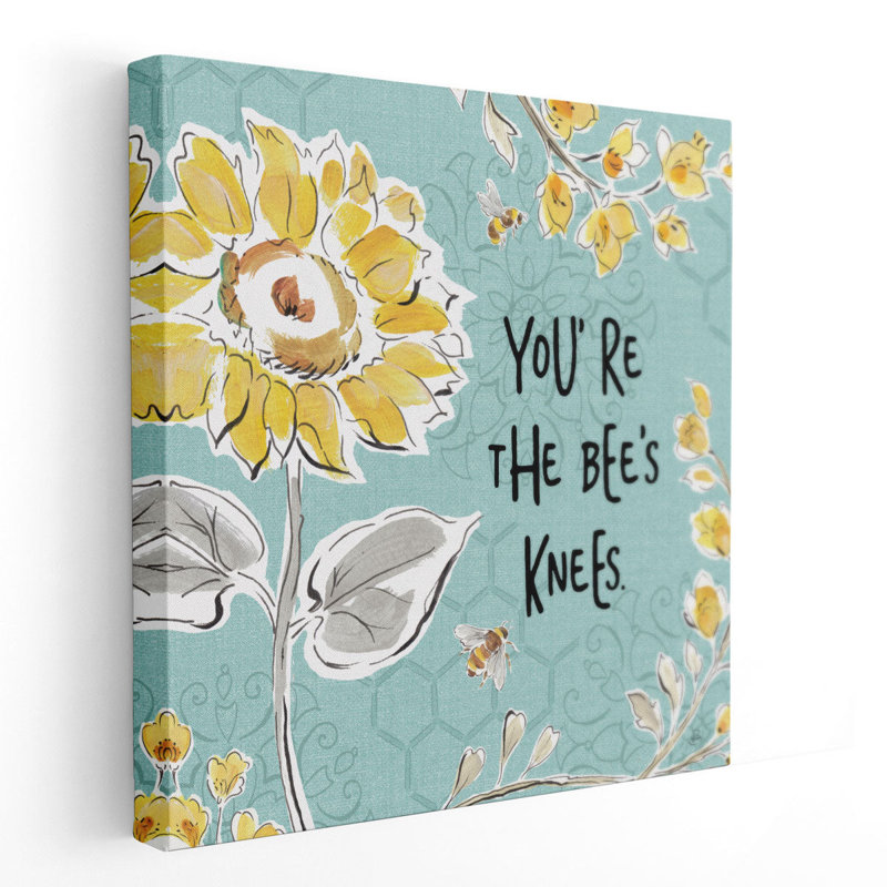 Bee Happy II - Canvas Print Wall Art, 12" H x 12" W