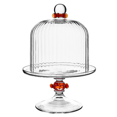 Nell Ruffle Petite Cake Dome & Stand Set
