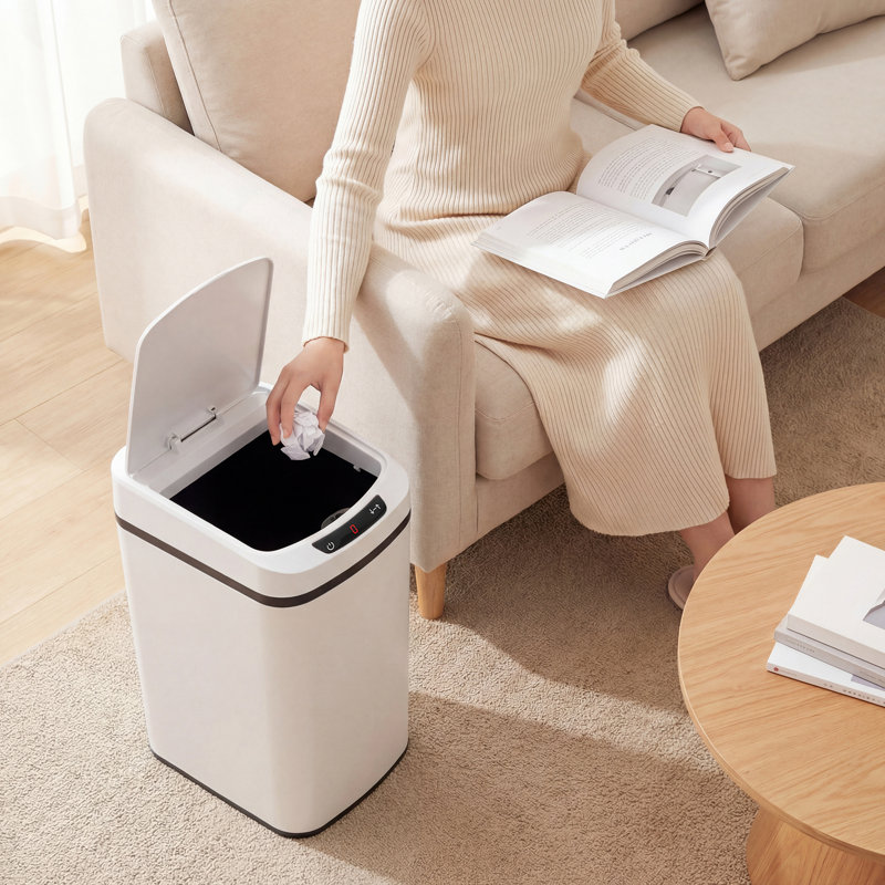 12L Sensor Bin, Automatic Touchless Motion Sensor Kitchen Bin, White