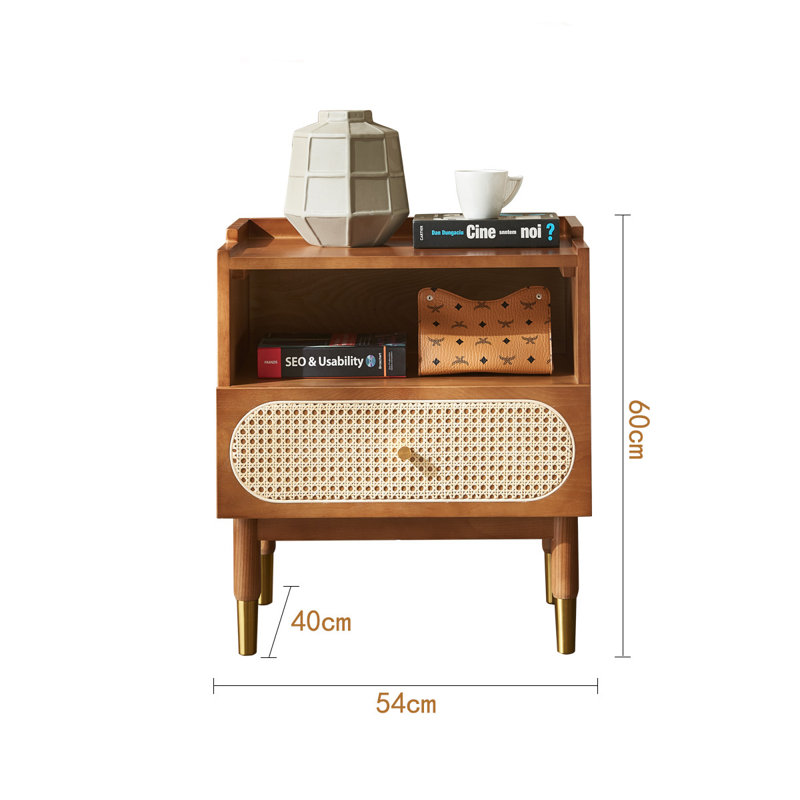 Hayesville 54cm W Solid Wood Bedside Table