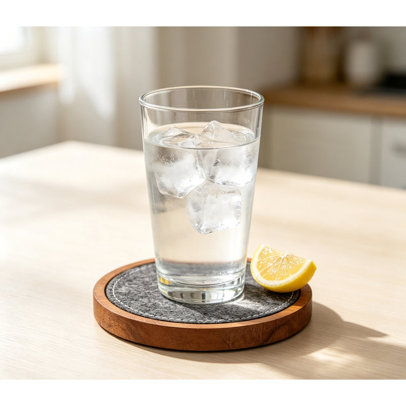 Sous-verres en bois et en bois 2-en-1 avec support de rangement pour table de salle à manger