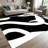1PC Black and White Abstract Swirl Graphic area rugs for Living Room, Soft and Comfortable, Suitable for all seasons, easy-to-maintain, machine washable Indoor floor mat, Under Table Farmhouse suitable for dining table, bedroom entryway, kitchen,-129934816