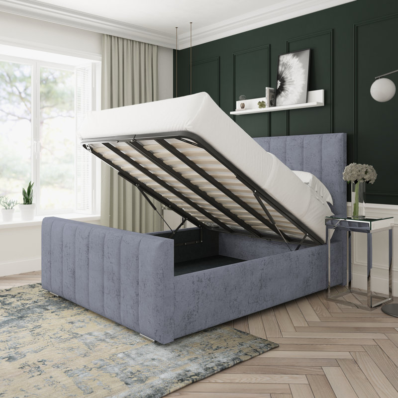 Oakley Marble Upholstered Ottoman Bed Frame, Super King (6'), Gunmetal