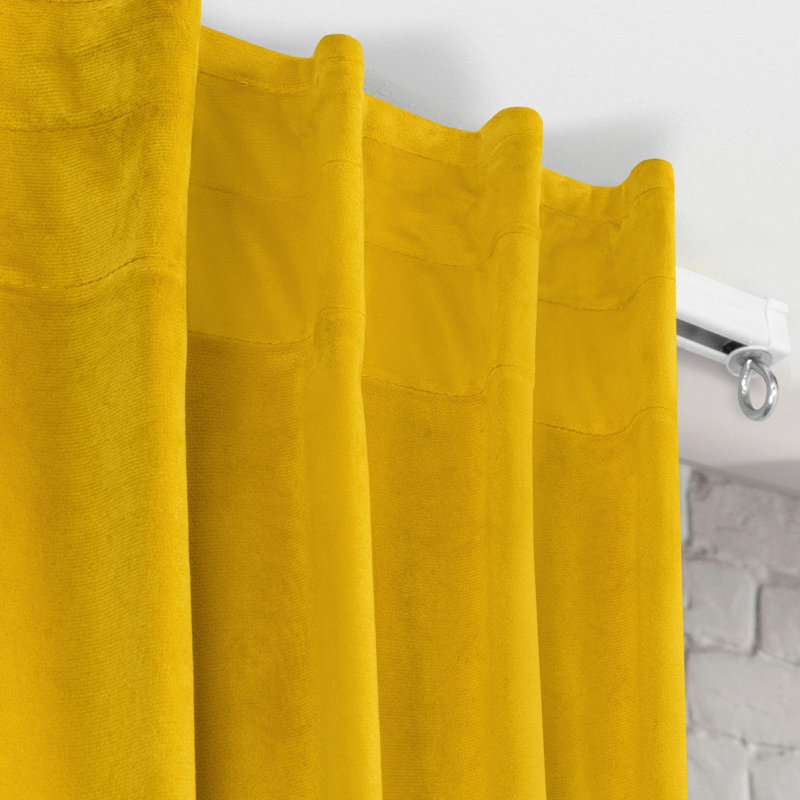 Odoaker Semi Sheer Curtains Single Panel, Mustard