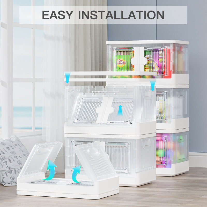 Bacs de rangement pliables en plastique 3 pièces Najah