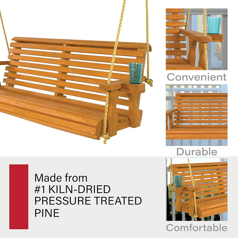 2 Person Porch Swing, Cedar Stain
