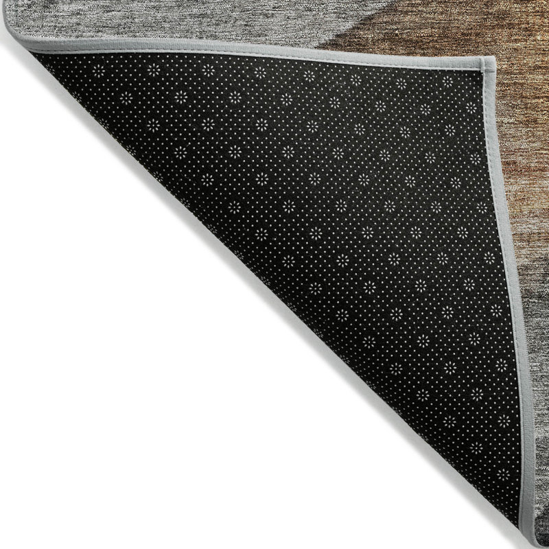 Tapis d'extérieur lavable kaki noir et terre cuite 10 pi x 14 pi