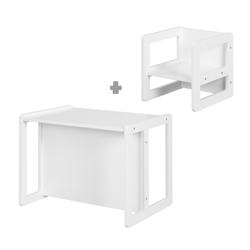 3-In-1 Children'S Seating Group In, Rectangular, White