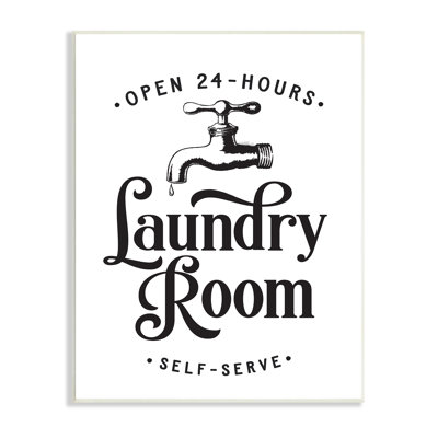 " Self-Serve Laundry Room Vintage Faucette Drip " Graphic Art Print
