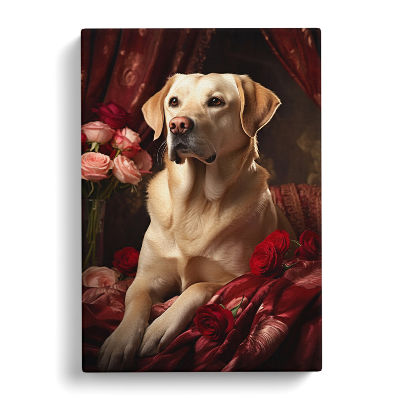 Labrador Retriever Romanticism - Wrapped Canvas, 76cm H x 50cm W x 3cm D