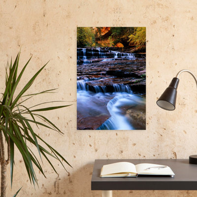 Waterfall In A Forest North Creek Zion National Park Utah Usa Tranquil Abstract Contemporary Forest Nature Art