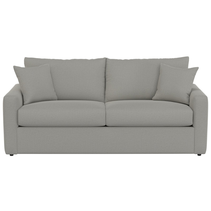 Andrene Alp Square Arm Sleeper Sofa Bed with Reversible Cushions, Light Gray Polypropylene / Olefin, Queen, Innerspring
