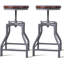 Tabouret pivotant en bois massif à hauteur réglable