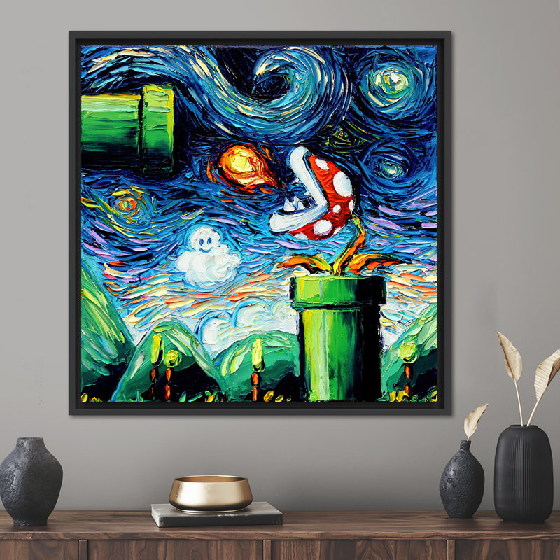 Print on Canvas, 60 cm H x 60 cm W, Black Floater Framed