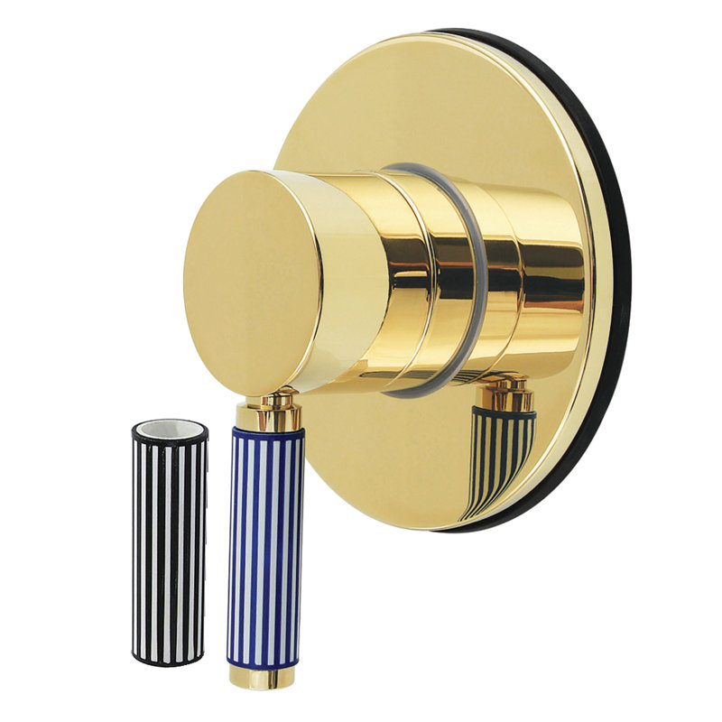Kingston Brass Verona Single-Handle Three-Way Diverter Valve With Round Trim Kit, Polished Brass