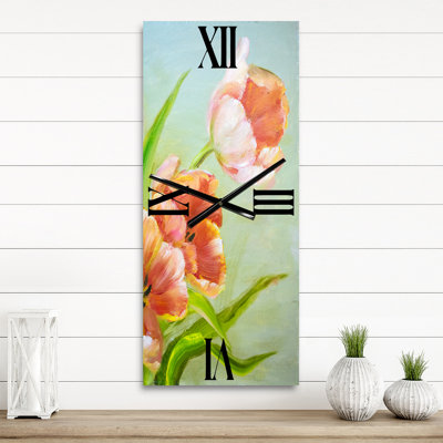 Horloge murale tulipes