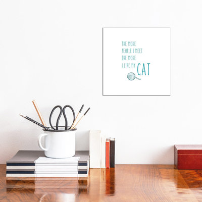 The More I Like My Cat by Amanda Murray - Wrapped Canvas Print
