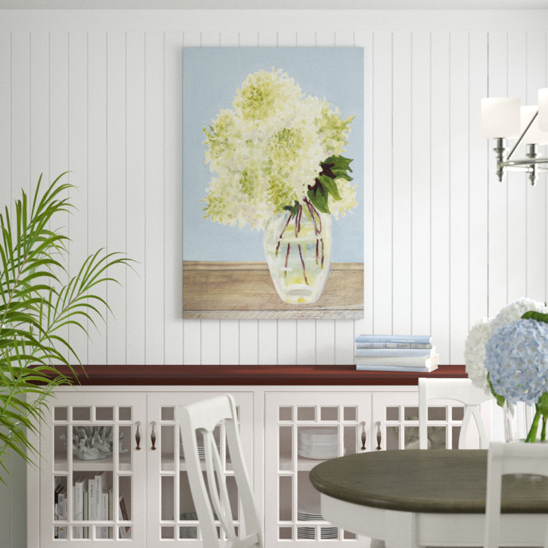 Hydrangea Vase II by Dianne Miller - Painting Print, 122cm H x 81cm W, Black Floater Framed