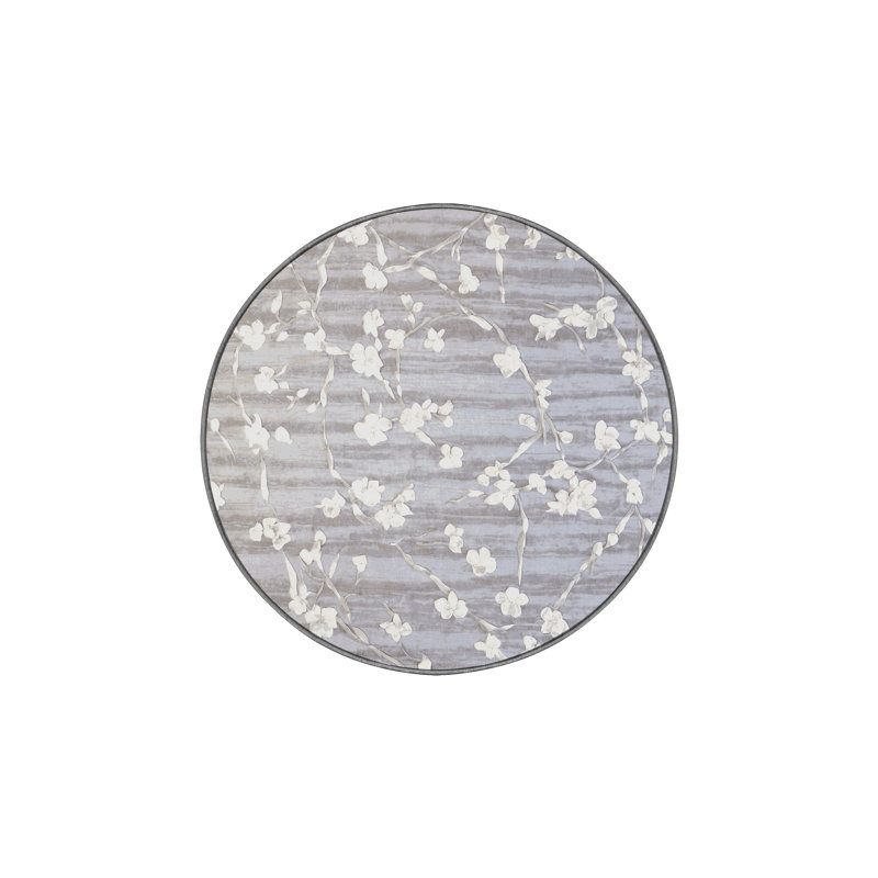 Machine Washable Pink Area Rug, Round 6'