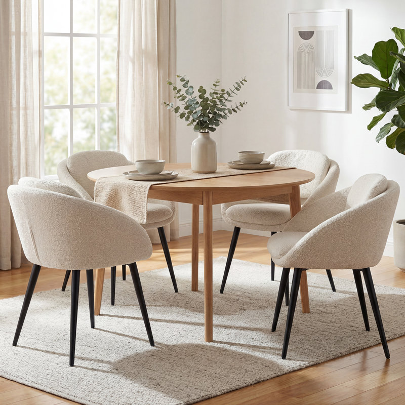 Upholstered Dining Chair, 2, Beige