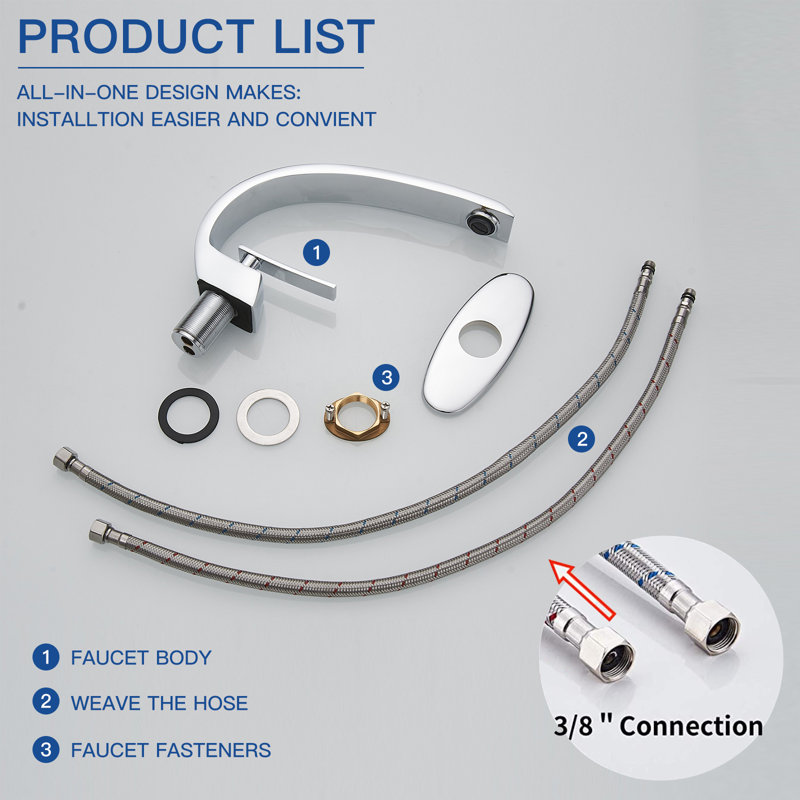 Robinet de salle de bain 6019, Chrome poli
