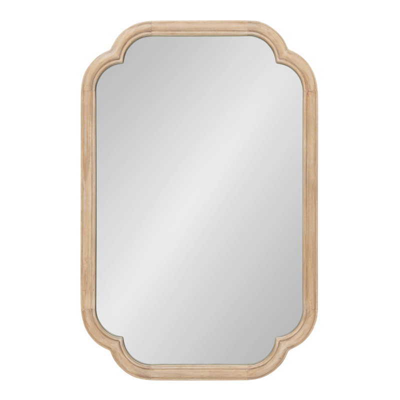 Glenby Scalloped Rectangle Bathroom Mirror, Beige