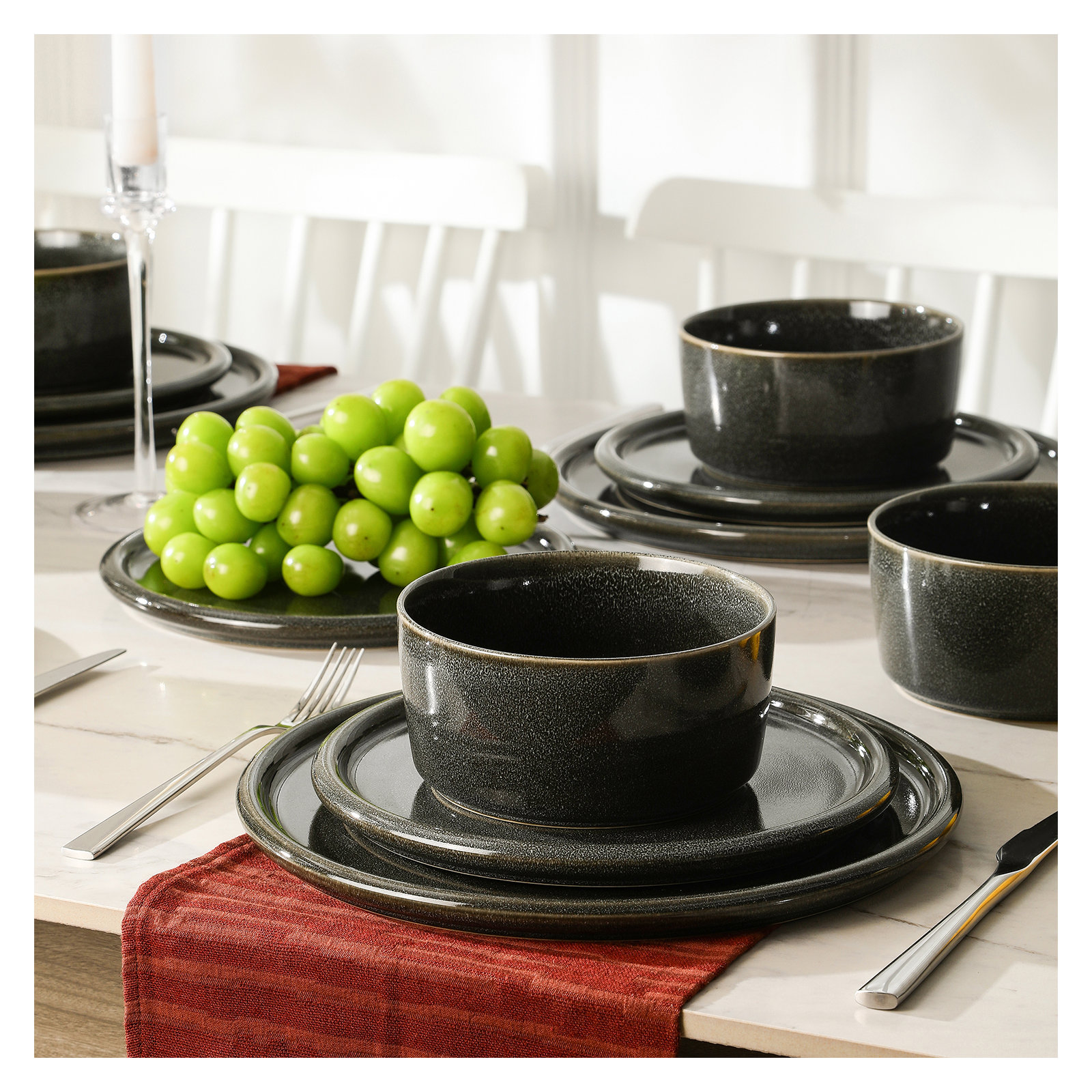 Stone Lain Eden 24-Piece Dinnerware Set Stoneware, Gray