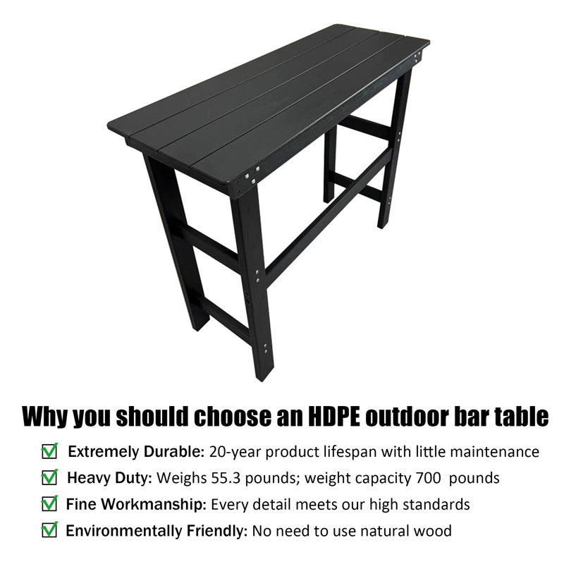 Table de bar HDPE pour la cuisine et la salle à manger