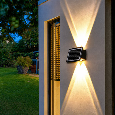 2 - Head LED Solar Powered Dusk to Dawn Outdoor Waterproof Security Area Light for Garden Yard Pathway